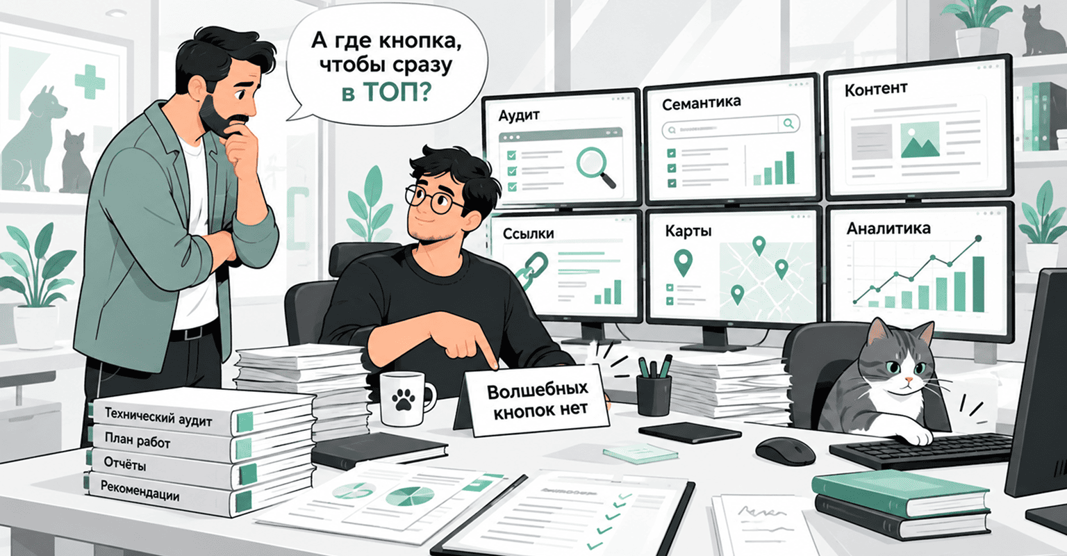 Услуги продвижения сайта ветеринарной клиники